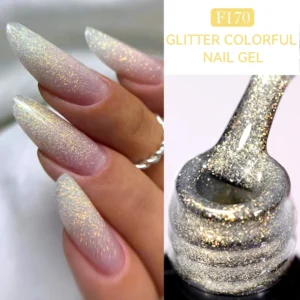 LILYCUTE 7ML Glitter Gel Nail Polish Sparkling Semi Permanent UV Gel Colorful Shinning Gel Varnish Nail Art Soak Off UV LED Gel