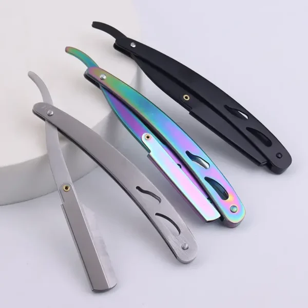 1pc Multicolor Stainless Steel Barber Shaving Razor Holder Durable Stylish Ideal for Men's Beard Shaving Salon hair accessories - Image 7