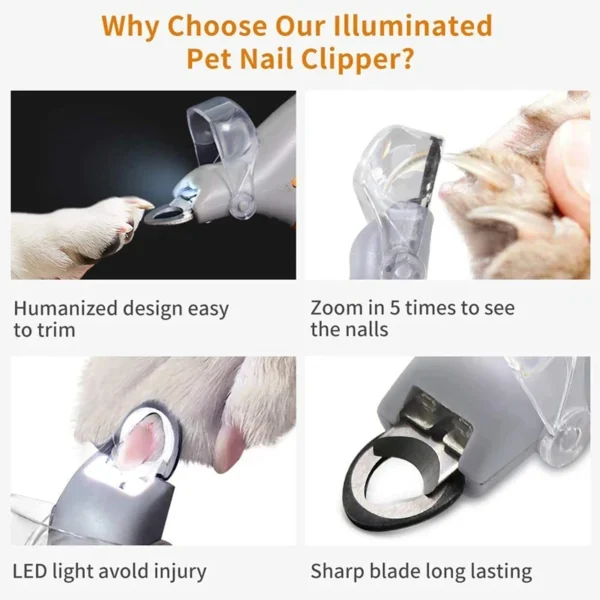 Professional Pet Nail Clipper Scissors With LED Light Cat Dog Nail Clippers Tool Scissors Nail Toeclaw Cutter Scissors Pet Suppl - Image 3