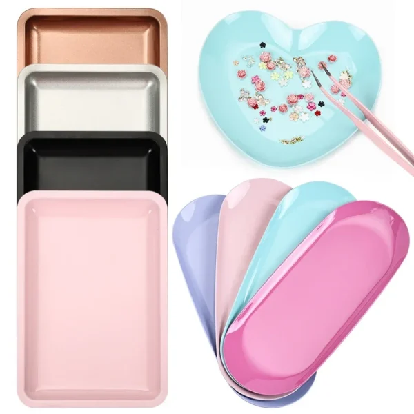 New Stainless Steel Cosmetic Storage Tray Heart Shape Nail Art Equipment Plate Surgical Dental Salon Manicure Tools - Image 7