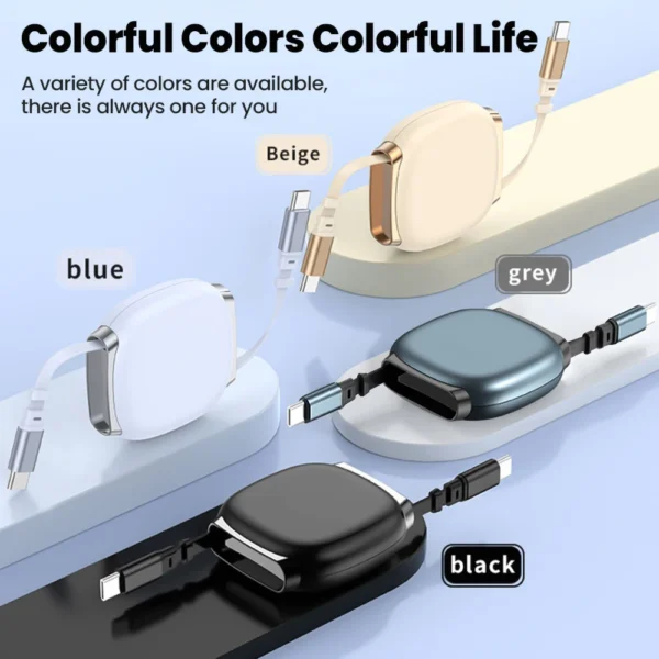 100W Fast Charge Type C to Type C Cable with Box Telescopic Fast Phone Charging Wire For iphone 16 15 Xiaomi Samsung s24 s23 - Image 2