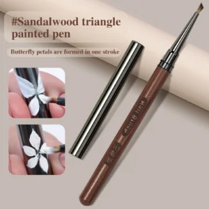 1Pc Triangular Painting Brush Nails Art Brush French Lines Stripes Grid Flower Butterfly Triangle Painting Pen Manicure Tools