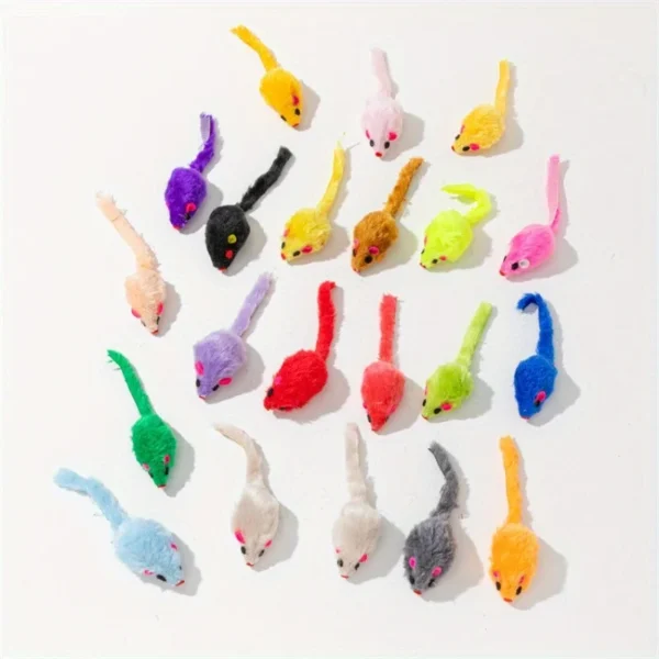 25 Pack Plush Little Mice Cat Toys Mouse Shaped cat Toys Interactive Mouse Toys Suitable for Aggressive Games Sports - Image 6
