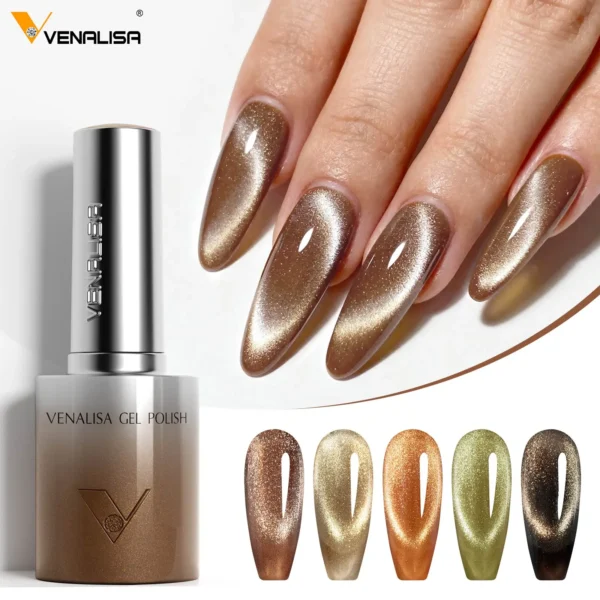 VENALISA 10ml Cat Eye Gel Nail Polish Ultra Sparkle Glitter Gel HEMA FREE TPO FREE Semi Permanent UV LED Soak Off Nail Manicure - Image 4