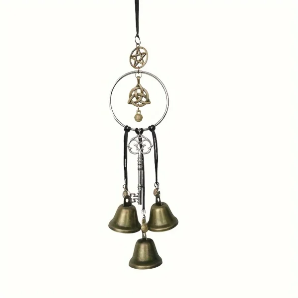 1pc witch bell doorknob hanging decorative wicker wind chime home decoration - Image 5