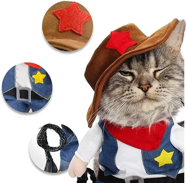 Funny Pet Dog Cat Halloween Costume Dog Cowboy Clothes Pet Dog Costumes for Small Dogs Cosplay Cat Accessories - Image 2