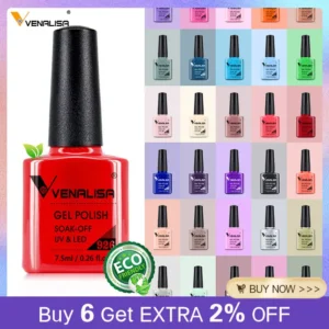 Venalisa 7.5ml Nail Gel Polish 60 Color Glitter Color Nail Varnish For Nail Art Manicure Top Coat Soak Off Enamel UV Gel Varnish