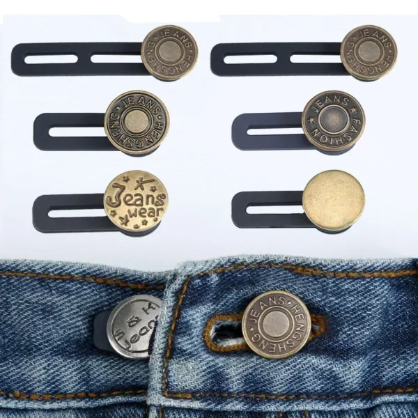 6 pcs Jeans and Pants Button Extenders: Universal Wait Expanander for Women and men, Instant Band Extension Solution - Image 2
