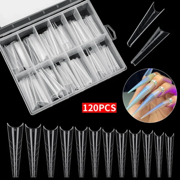 Misscheering 120Pcs/Box Transparent Fake Nails Acrylic French Nail Tips Full Coverage Press On Nails Accessory DIY Manicure Tool - Image 2