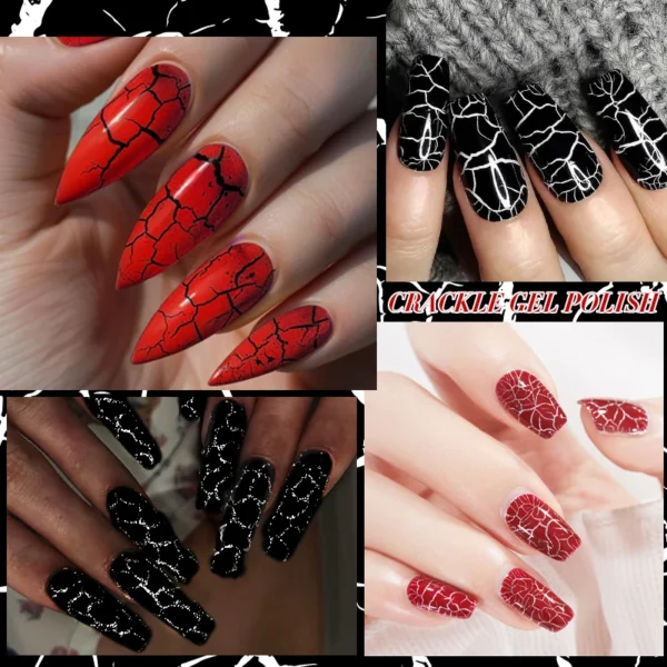 LILYCUTE 7ml Crackle Gel Nail Polish Cracking Nail Gel Quick Dry Nail Art Varnishes Hybrid Semi Permanent Soak Off Base Top Coat - Image 4
