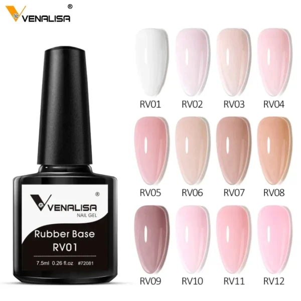 VENALISA Color Rubber Base Coat Jelly Color Semi Transparent Nail Gel Polish 7.5ml Gellack Great Coverage Beauty Nail Manicure - Image 5