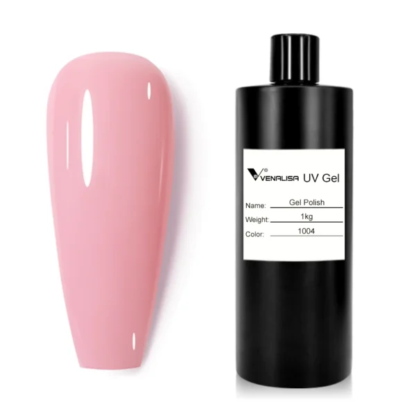 #1004 Nude PinkJelly 1kg Big Volume VENALISA Wholesale Super Quality Soak Off UVLED Semi Permanent Pastel Varnish Nail Salon Use - Image 1