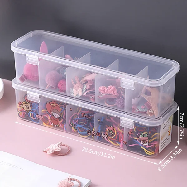 1pc Plastic Hair Accessories Jewelry Sorting Box Five Compartment Storage Box Desktop Miscellaneous Items Data Cable Storage - Image 7
