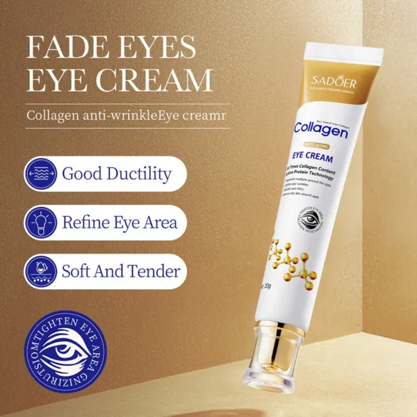 SADOER Collagen Eye Cream skincare Anti Dark Circles Eye Bags Firming Moisturizing skincare Eyes Cream Skin Care for Eyes - Image 2