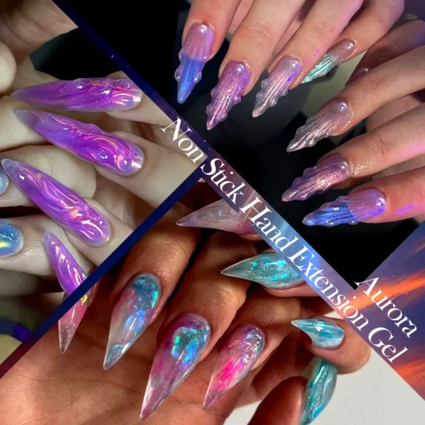 LILYCUTE 7ml Aurora Non Stick Hand Solid Extension Nail Gel Polish Glitter Effect For Carving Flower 3D Shaping Acrylic Hard Gel - Image 5