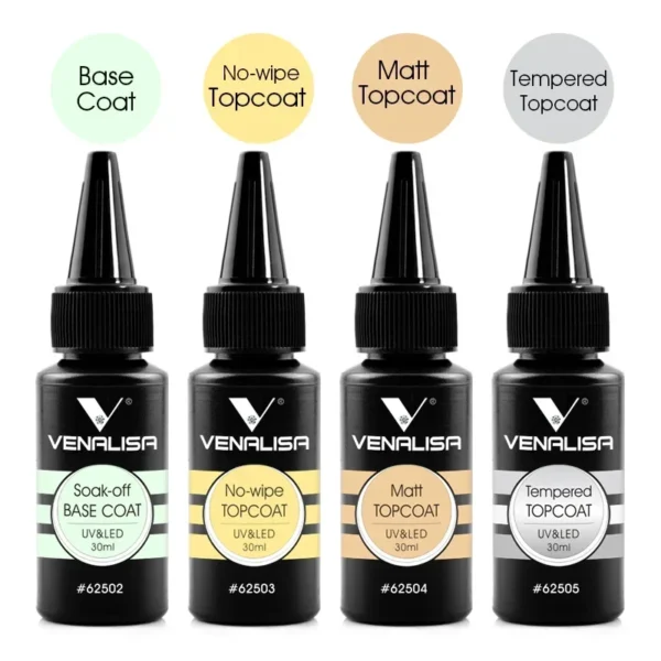 Venalisa Super Quality Refill Package Soak Off UV LED No Wipe Top Coat Base Matt Tempered Top Coat Camouflage Jelly Nail Gel - Image 3