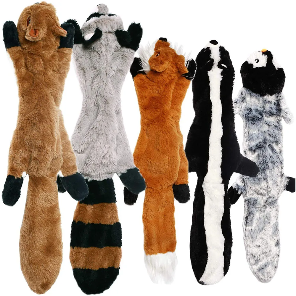 kf-S6d930b204e2343eda242ec83c5fd0442b Funny Simulated Animal No Stuffing Dog Toy with Squeakers Durable Stuffingless Plush Squeaky Dog Chew Toy Crinkle Pet Squeak Toy - Image 1
