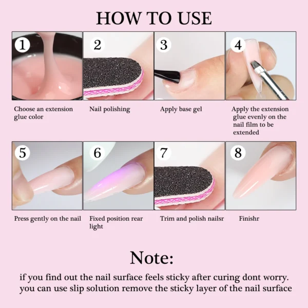 150g Large Capacity Nail Extension Gel Acrylic Semi-Permanent UV/LED Gel Varnish Suitable for DIY Design Nail Art Extension Tool - Image 3