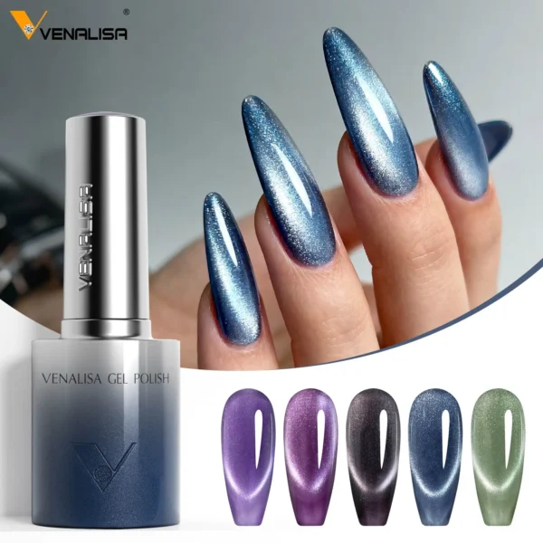 VENALISA 10ml Cat Eye Gel Nail Polish Ultra Sparkle Glitter Gel HEMA FREE TPO FREE Semi Permanent UV LED Soak Off Nail Manicure - Image 3