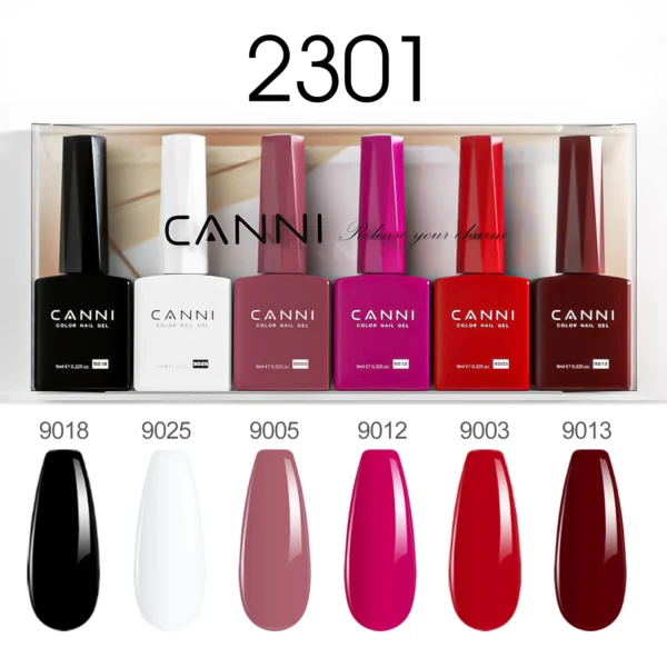 6pcs*9ml HEMA TPO FREE Nail Gel Polish CANNI Semi Permanent Jelly Pink Nude Color Gel Varnish Great Coverage UV LED Lacquer - Image 2
