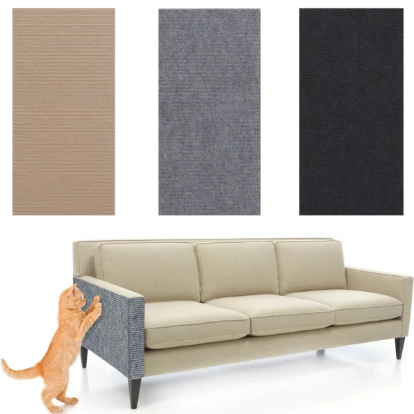 kf-S7154077bc5e645249593737c70443d19h Anti Cat Scratch Mat Trimmable Self-Adhesive Carpet Mat Pad Cat Pet Scratcher Furniture Couch Corner Indoor Sofa Wall Protector - Image 1
