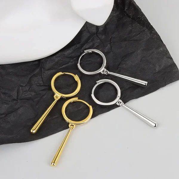 925 Sterling Silver Bar Tassel Earrings Charm Women Gold Plated Trendy Fine Jewelry Prevent Allergy Party Accessories Gifts - Image 5