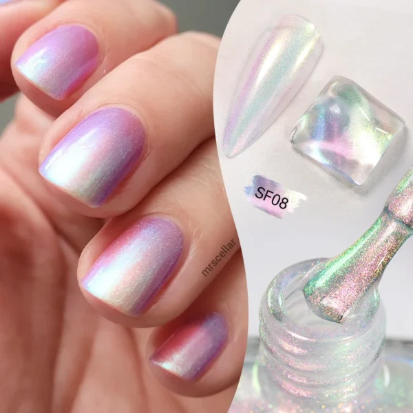 LILYCUTE 7ml Auroras Glitter Nail Polish No Need of UV/LED Lamp Nail Supplies Vernis White Pink Silver Pearl Effect for Nails - Image 3