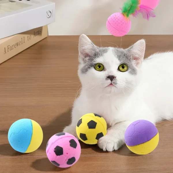 Cat Toy Latex Foam Ball Interactive Game Chase Kitten Toy Self Hi Pet Supplies Pet Cat Toys Interactive - Image 2