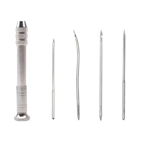 Leather Sewing Needles Kit, Set Contains Silver Leather Sewing Awl, 4 Piece Needle Suitable for Leather Canvas Tent - Image 6