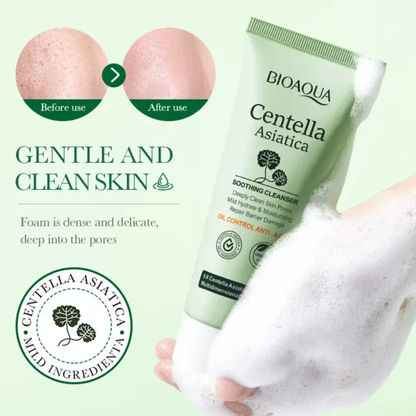 BIOAQUA Centella Asiatica Facial Cleanser Moisturizing Oil Control Face Cleansing Face Wash Foam Facial Cleanser Skin Care - Image 5