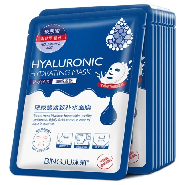 20pcs Hyaluronic Acid Collagen Face Mask skincare Moisturizing Firming Hydrating Facial Masks Sheet Mask Korean Skin Care - Image 4
