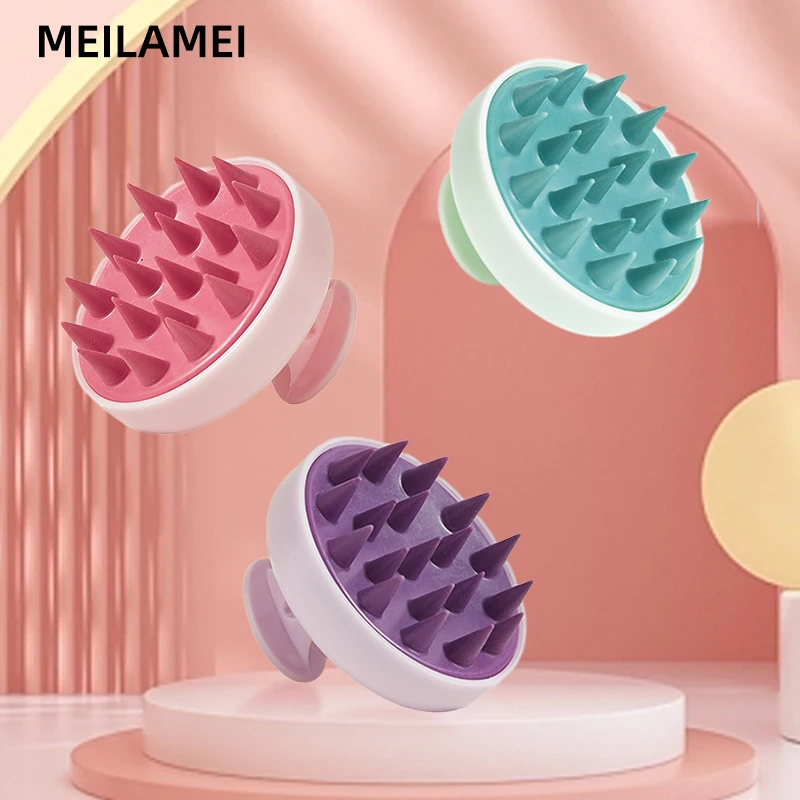 kf-S77299067a2be4369b10c4660d215d71dH Silicone Shampoo Scalp Hair Massager Head Body Scalp Massage Brush Scalp Massage Brush Comb Magic Handle Brush Spa Massage Brush - Image 1