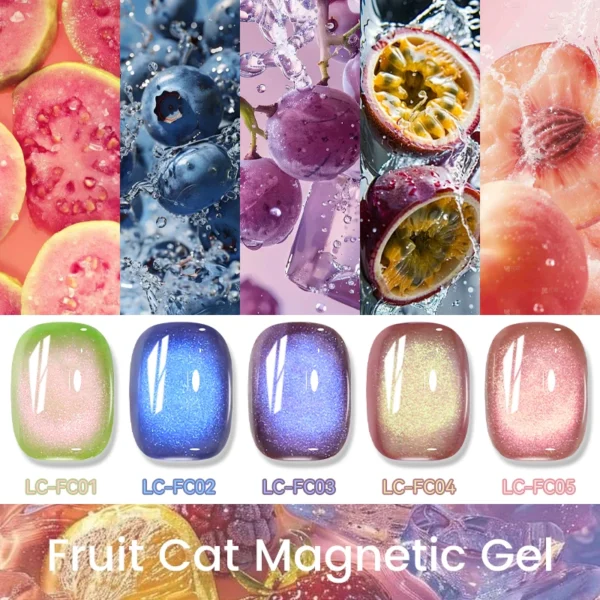 LILYCUTE 7ml Fruit Grape Purple Cat Magnetic Gel Nail Polish Vernis Semi Permanent Soak Off Colorful Gel Polish Nails Supplies - Image 3