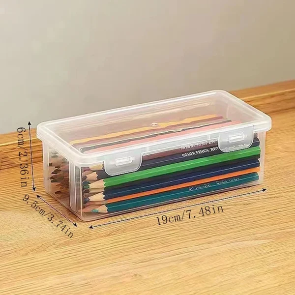1/2/3/4pcs Plastic Translucent Pencil Case Large Capacity Pencil Boxes Portable Storage Organizer Box Student Office Supplies - Image 2