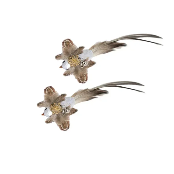 Interactive Cat Toy Funny Simulation Bird Feather with Bell Cat Stick Toy for Kitten Playing Teaser Wand Toy Pet Cats Supplies - Image 2