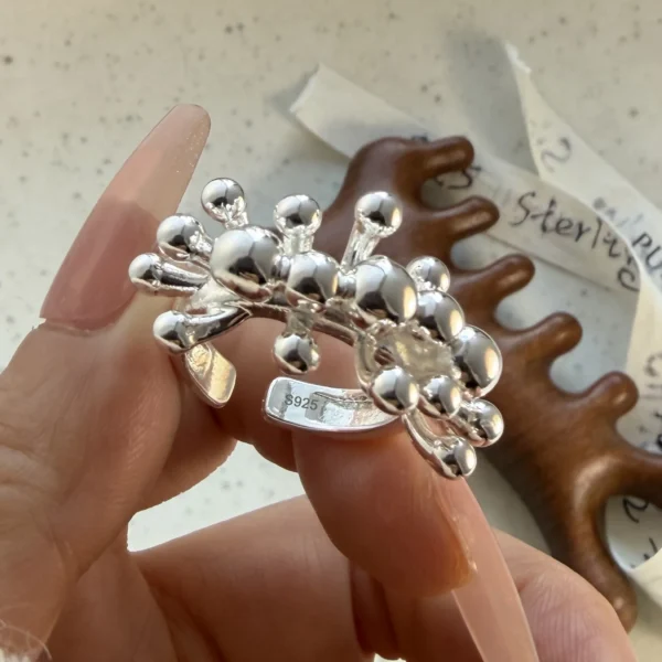 925 Sterling Silver Rings for Women Couple Minimalist Handmade Simple Sparckling Flower Ring Fine Jewelry Gift Prevent Allergy - Image 3