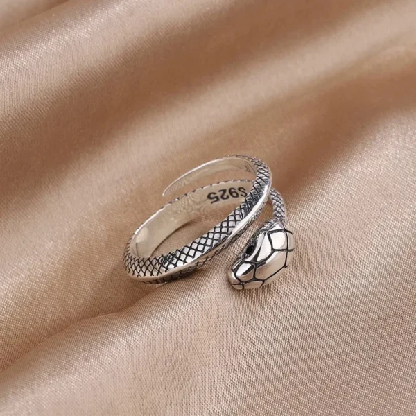 925 Sterling Silver Rings for Women Men Couple Minimalist Handmade Simple Snake Ring Party Jewelry Gift Prevent Allergy - Image 4