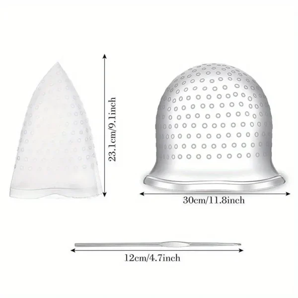 1pcs Silicone Hair Coloring Cap Hook Needle Pink Professional Dyeing Tool Highlight Dyeing Frosting Dyeing Hats Barber Hair - Image 5