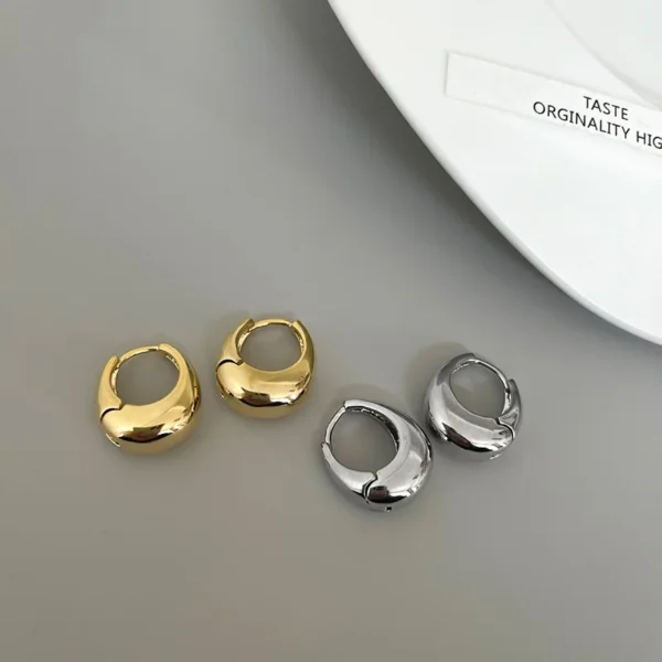 925 Sterling Silver Vintage Gold Round Earrings For Women Trendy Earring Jewelry Prevent Allergy Party Accessories Gift - Image 4