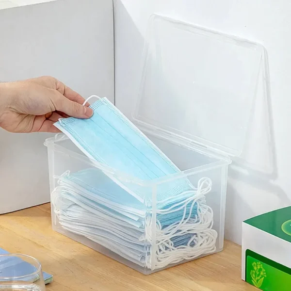 2PCS Transparent Large Capacity Mask Storage Box Household Mask Nose Medicine Storeage Compartment - Image 4
