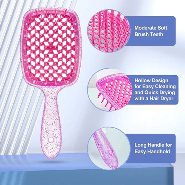 1pcs Tangled Hair Comb Detangling Hair Brush Massage Combs Hollow Out Wet Curly Hair Brushes Home Salon DIY Combs Hairdressing - Image 2
