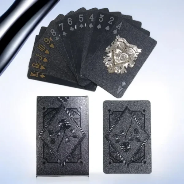 Black Rose Deck Poker Frosted Waterproof Plastic Playing Cards Texas Poker Collection Commemorative Chess Practical Party Gift - Image 2