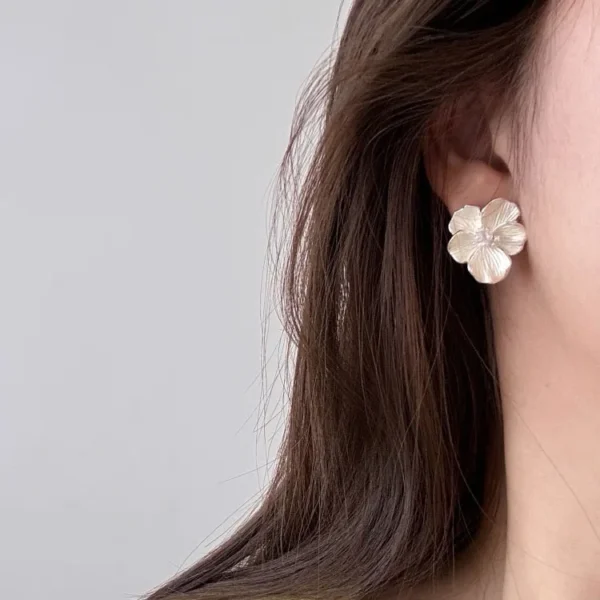 925 Sterling Silver Vintage Earrings For Women Trendy Simple Sparkling Flower Earring Jewelry Prevent Allergy Party Accessories - Image 5