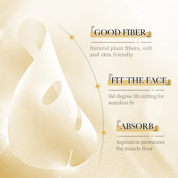 10pcs SAODER 24K Gold Facial Masks Face skincare Firming Moisturizing Nourishing Hydrating Face Mask Facial Skin Care Products - Image 3
