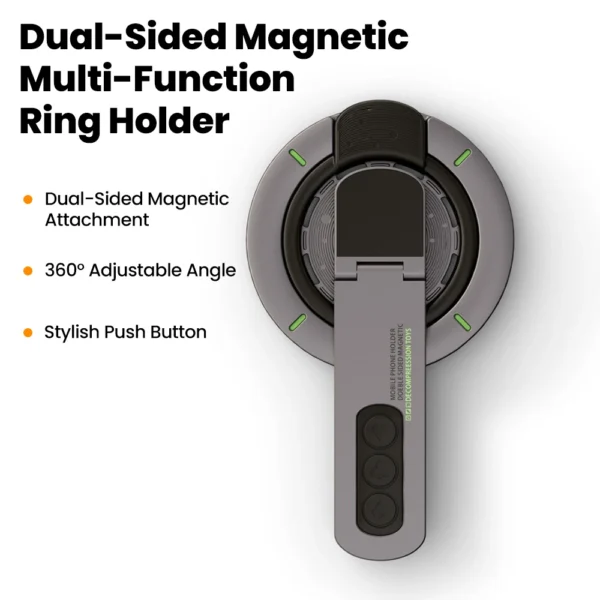 Dual-Sided Magnetic Multi-Function Finger Ring Phone Holder 360 Degree Adjustable Lazy Phone Stand For Universal Phone - Image 2