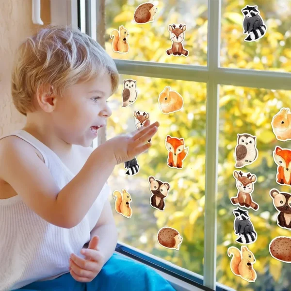 500Pcs/Roll Heterotypic Forest Animals Stickers 2.5cm/1.0'' Art Labels Learning Rewards, Adorn Gifts for Watercup Phone PC Pad - Image 6