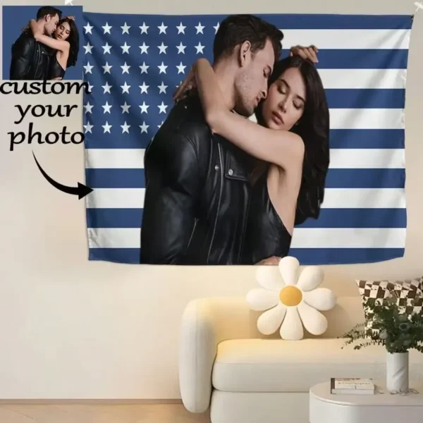 1pc Customizable Personalized Tapestry With Photos And Text, For Birthday, Wedding, Halloween, Christmas, Party - Image 5