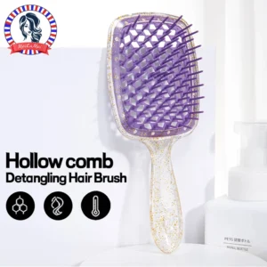 1 Pcs Fluffy Air Cushion Scalp Massage Hair Brush Flashing Gold Comb Wide Teeth Hollow Combs Women Girls Styling Tools
