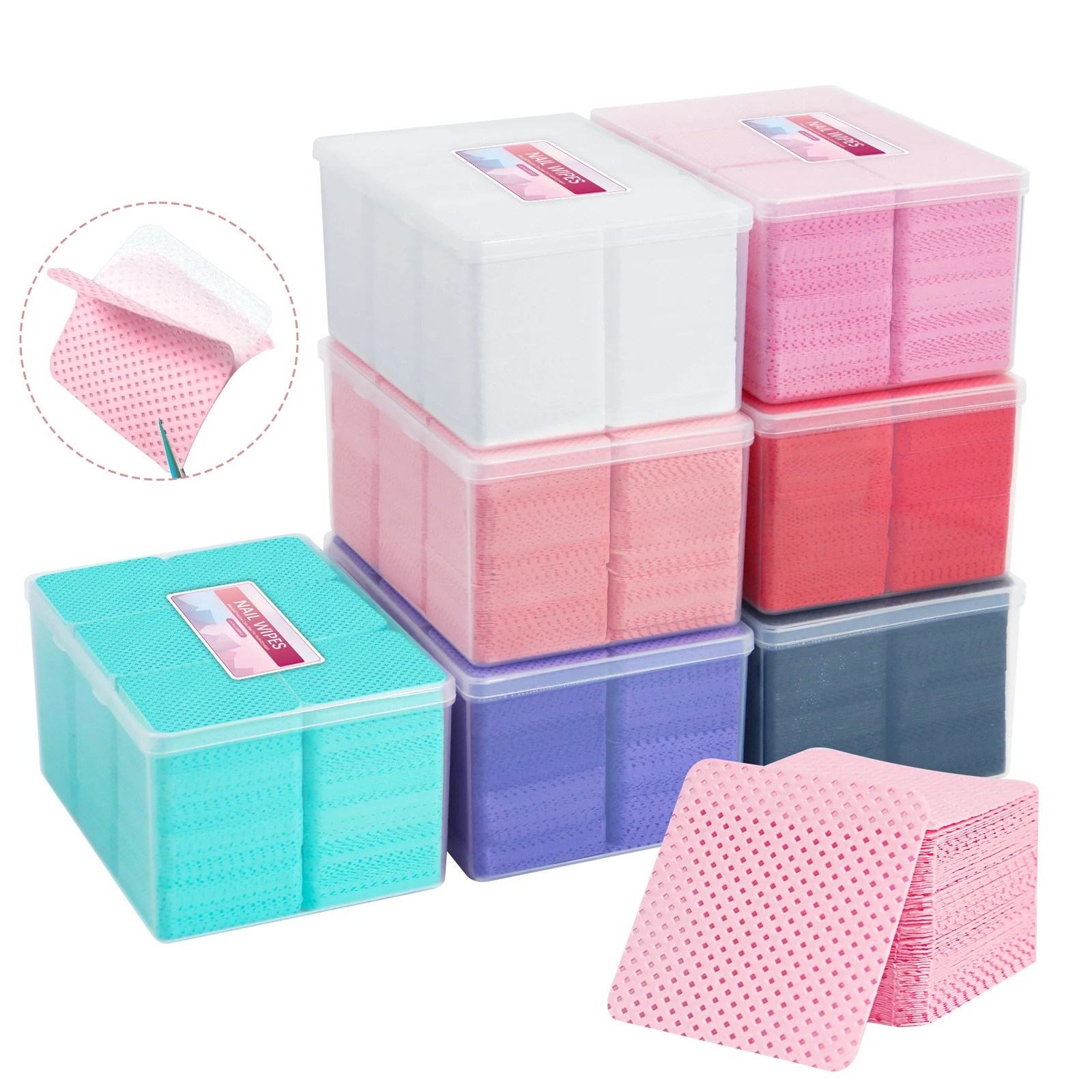 kf-S8358aec8780948f488b019d62b0164e8s 1080pcs Nail Polish Remover Wipes Nail Cleaning Pads Napkin Colorful Cotton Wipes Paper UV Gel Dust Cleaner For Manicure Tools - Image 1