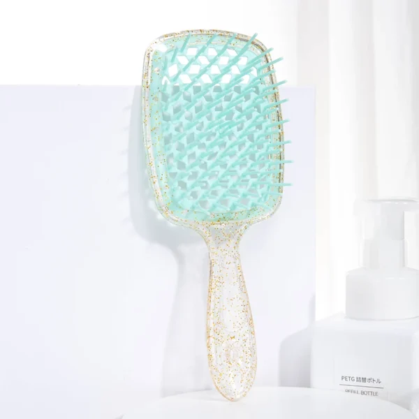 1 Pcs Fluffy Air Cushion Scalp Massage Hair Brush Flashing Gold Comb Wide Teeth Hollow Combs Women Girls Styling Tools - Image 5